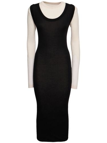 Wool Contrast Midi Dress - MARNI - Modalova