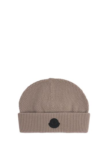 Logo Carded Wool Beanie - MONCLER - Modalova