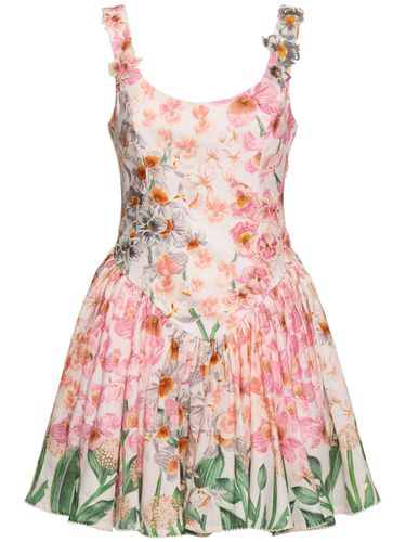 Pluma Floral Print Linen Mini Dress - AGUA BY AGUA BENDITA - Modalova