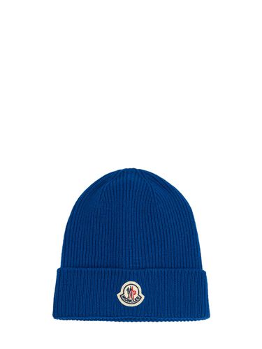 Logo Virgin Wool Beanie - MONCLER - Modalova