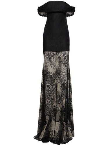 Lace Off-shoulder Long Dress - GIUSEPPE DI MORABITO - Modalova