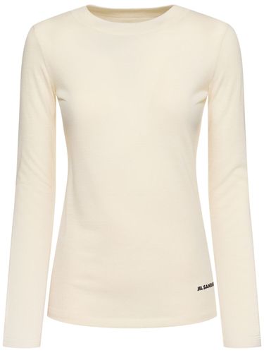 Logo Wool Blend Jersey Top - JIL SANDER - Modalova