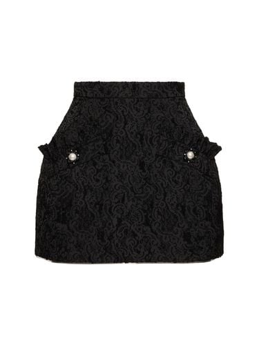 Minifalda De Tela Con Jacquard - LE FAME - Modalova