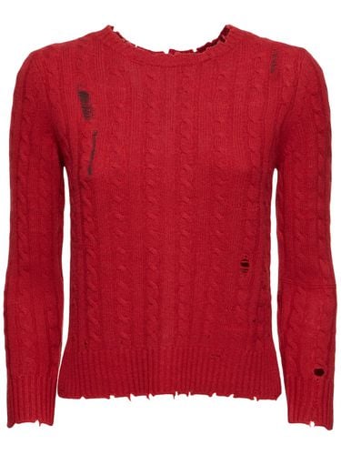 Shrunken Cashmere Blend Cable Cardigan - MARC JACOBS - Modalova