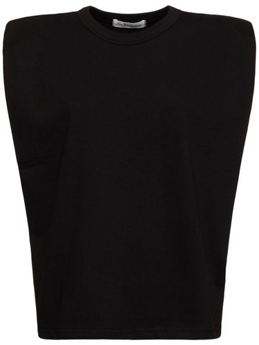 Eva Cotton T-shirt W/ Padded Shoulders - THE FRANKIE SHOP - Modalova