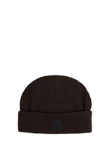 Logo Carded Wool Beanie - MONCLER - Modalova