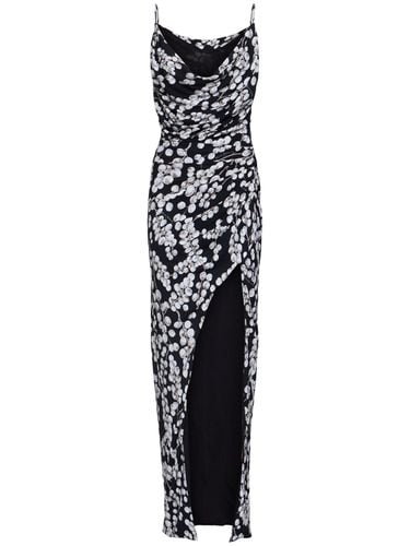 Printed Viscose Cowl Neck Long Dress - BALMAIN - Modalova