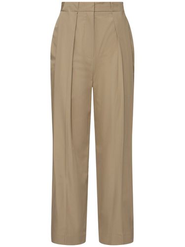 Pleated Gabardine Straight Pants - BALMAIN - Modalova