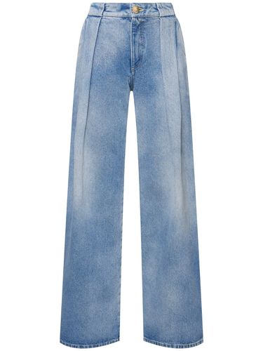 High Waist Pleated Denim Loose Jeans - BALMAIN - Modalova