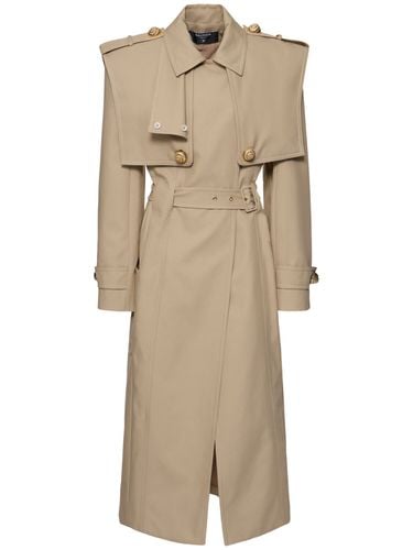 Tailored Cotton Gabardine Trench Coat - BALMAIN - Modalova