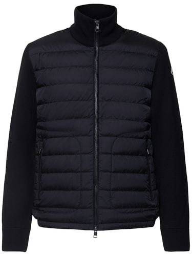 Wool Blend Tricot Down Jacket - MONCLER - Modalova