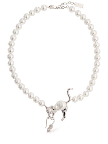 Cat And Mouse Faux Pearl Necklace - MARC JACOBS - Modalova