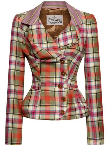 Drunken Wool Tartan Jacket - VIVIENNE WESTWOOD - Modalova