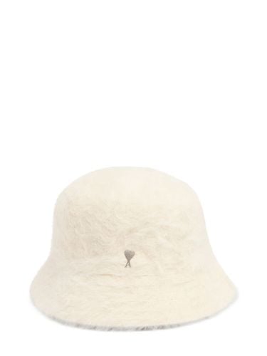 Fluffy Wool & Acrylic Bucket Hat - AMI PARIS - Modalova