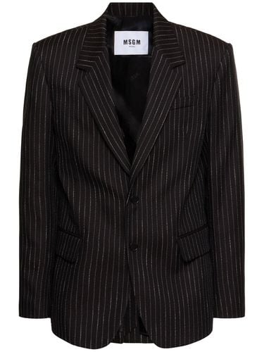 Pinstripe Wool Jacket - MSGM - Modalova