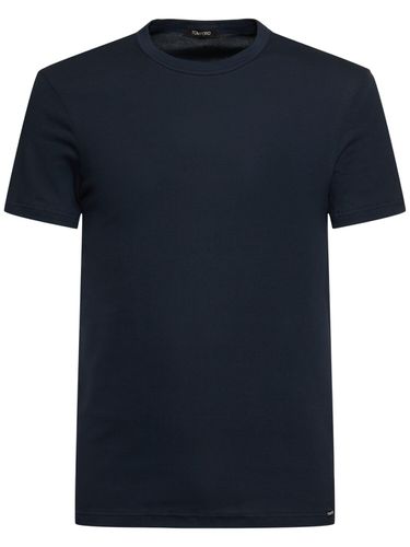 Cotton Jersey Crewneck T-shirt - TOM FORD - Modalova