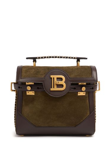 B-buzz 23 Suede & Leather Top Handle Bag - BALMAIN - Modalova