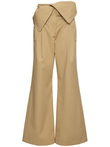 Twill Fold-over Flared Trench Pants - JW ANDERSON - Modalova