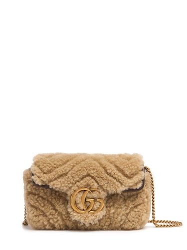 Super Mini Gg Marmont Shearling Bag - GUCCI - Modalova