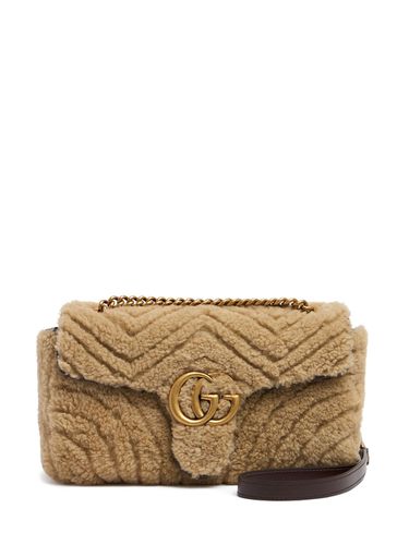 Small Gg Marmont Shearling Shoulder Bag - GUCCI - Modalova