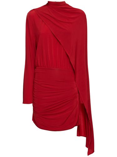 Asymmetric Draped Cape Jersey Mini Dress - MAGDA BUTRYM - Modalova