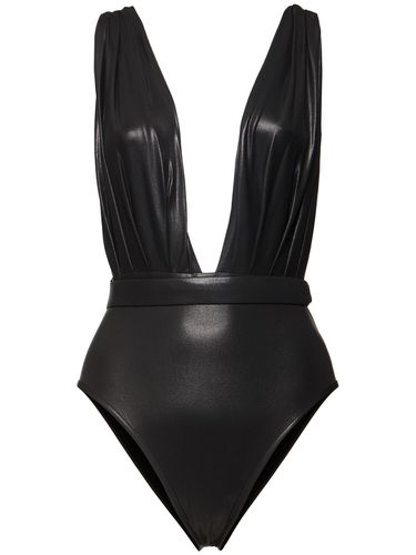 Metallized Draped One Piece Swimsuit - BALMAIN - Modalova