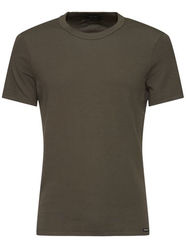 Cotton Jersey Crewneck T-shirt - TOM FORD - Modalova