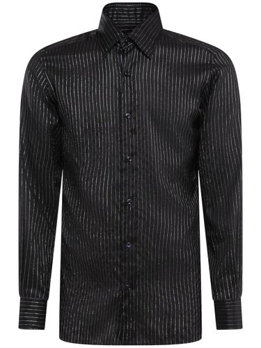 Striped Silk Blend Slim Fit Shirt - TOM FORD - Modalova