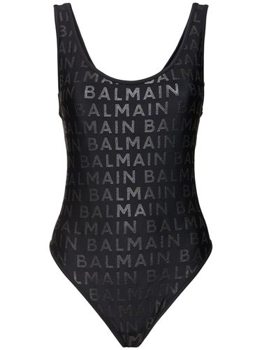 Costume Intero In Lycra Con Logo - BALMAIN - Modalova