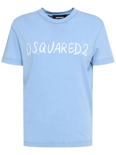 Logo Print Cotton Jersey T-shirt - DSQUARED2 - Modalova