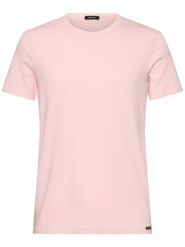 Cotton Jersey Crewneck T-shirt - TOM FORD - Modalova