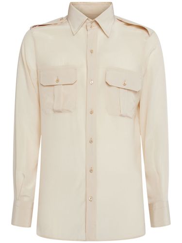 Light Silk Crepe De Chine Military Shirt - TOM FORD - Modalova