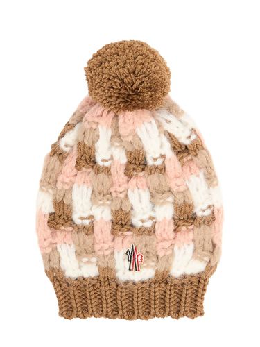 Virgin Wool Blend Beanie W/ Pompom - MONCLER GRENOBLE - Modalova