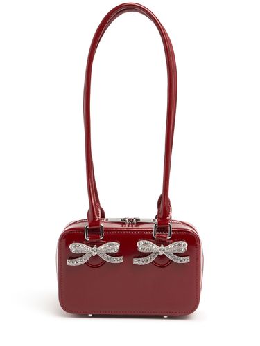 Squared Bow Leather Shoulder Bag - SELF-PORTRAIT - Modalova