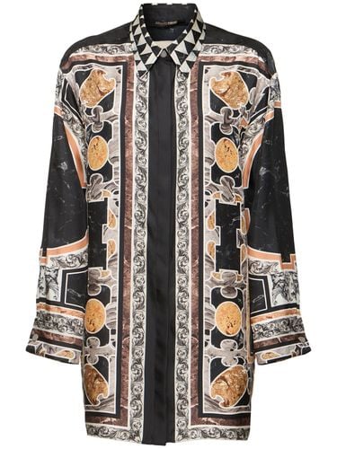 Marmo Printed Silk Twill Shirt Dress - ROBERTO CAVALLI - Modalova