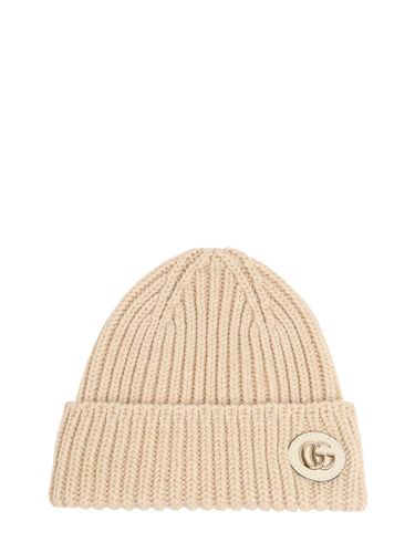 Rib Knit Wool Blend Lamé Hat - GUCCI - Modalova