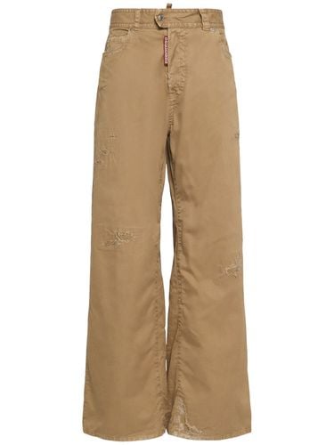 To 5 Cotton Twill Wide Pants - DSQUARED2 - Modalova