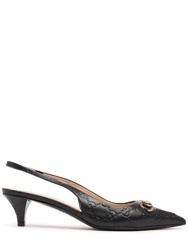 Mm Horsebit Leather Slingback Pumps - GUCCI - Modalova