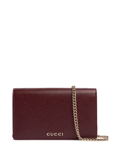 Gucci Script Leather Chain Wallet - GUCCI - Modalova