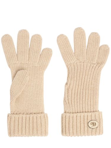 Rib Knit Wool Blend Lamé Gloves - GUCCI - Modalova