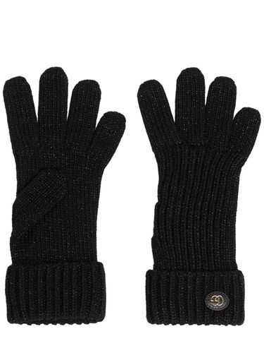 Rib Knit Wool Blend Lamé Gloves - GUCCI - Modalova