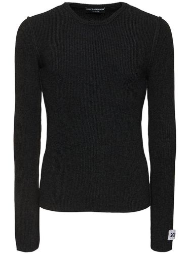 Wool Blend Long Sleeve Sweater - DOLCE & GABBANA - Modalova