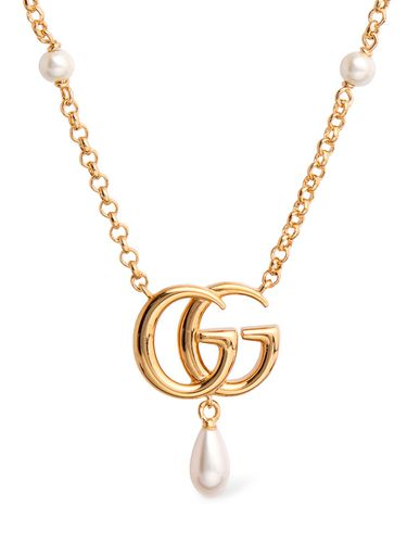 Gg Marmont Brass Pendant Necklace - GUCCI - Modalova