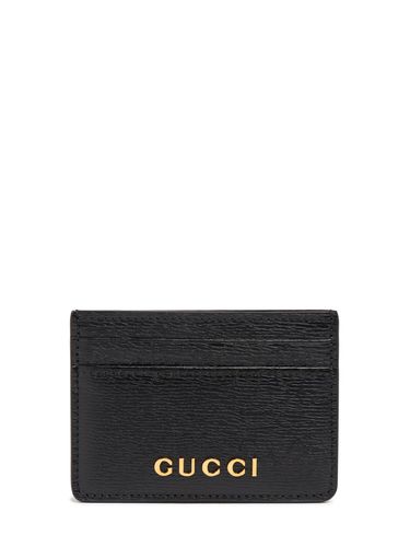 Gucci Script Leather Card Holder - GUCCI - Modalova