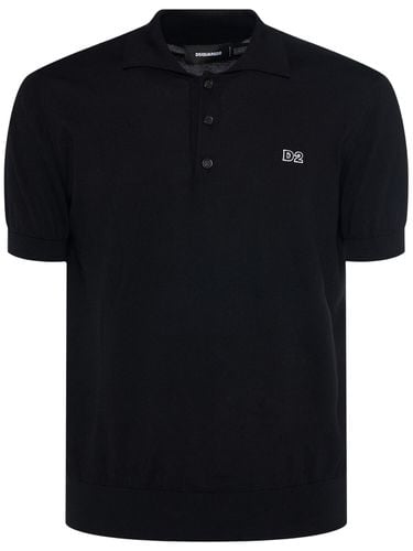 Cotton Knit Polo - DSQUARED2 - Modalova