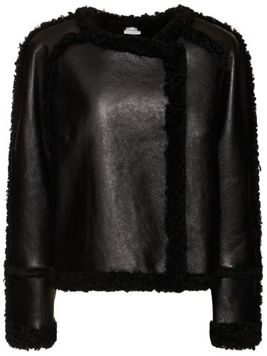 Collarless Leather Shearling Jacket - MAGDA BUTRYM - Modalova