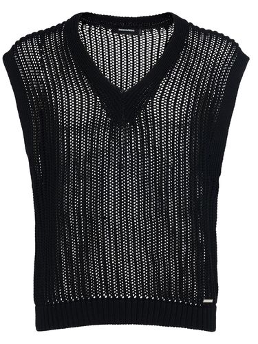 V Neck Cotton Knit Vest - DSQUARED2 - Modalova