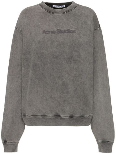 Cotton Jersey Logo Crewneck Sweatshirt - ACNE STUDIOS - Modalova