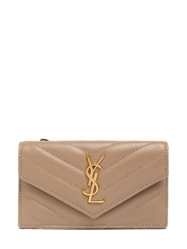 Leather Fragments Credit Card Case - SAINT LAURENT - Modalova