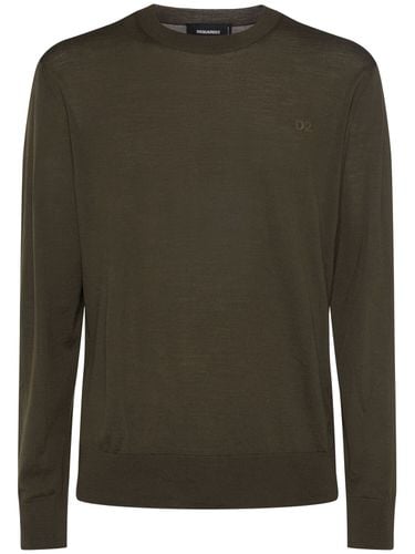 Crewneck Wool Knit Sweater - DSQUARED2 - Modalova